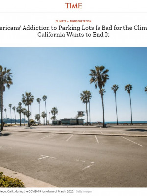 Photo of an empty parking lot in San Diego California, during the COVID lockdown of March 2020